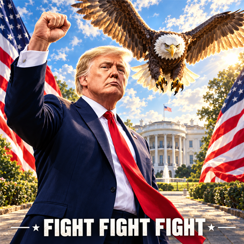 MAGACOIN art — White House and soaring eagle